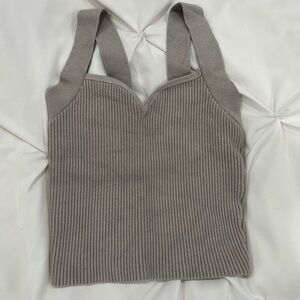 like new abercrombie and fitch ottoman sweetheart cropped tank xxs taupe